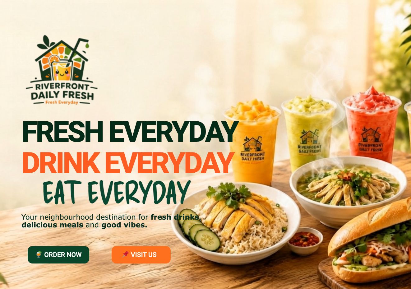 Riverfront Daily Fresh website homepage