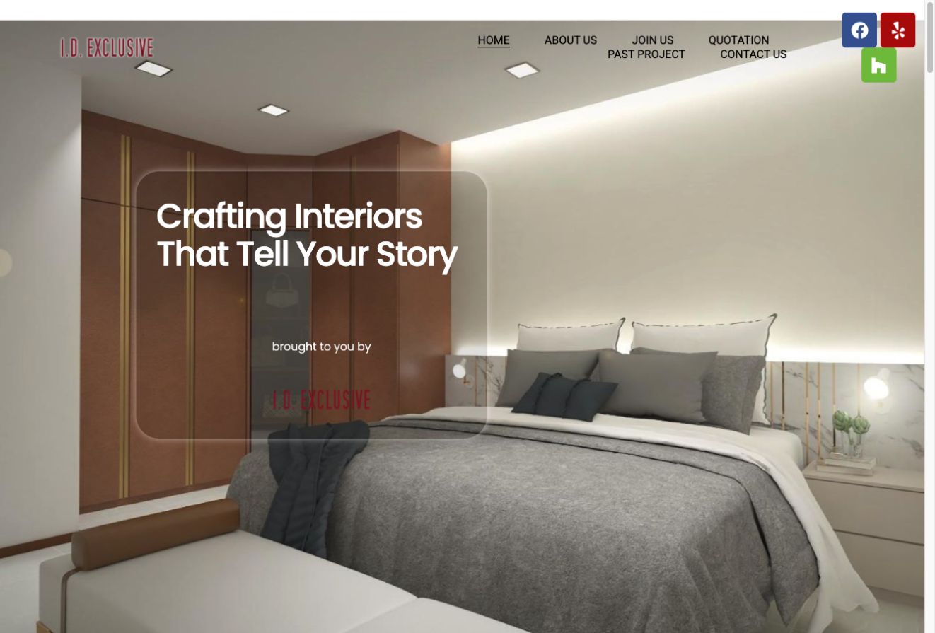 I.D. Exclusive interior renovation website homepage